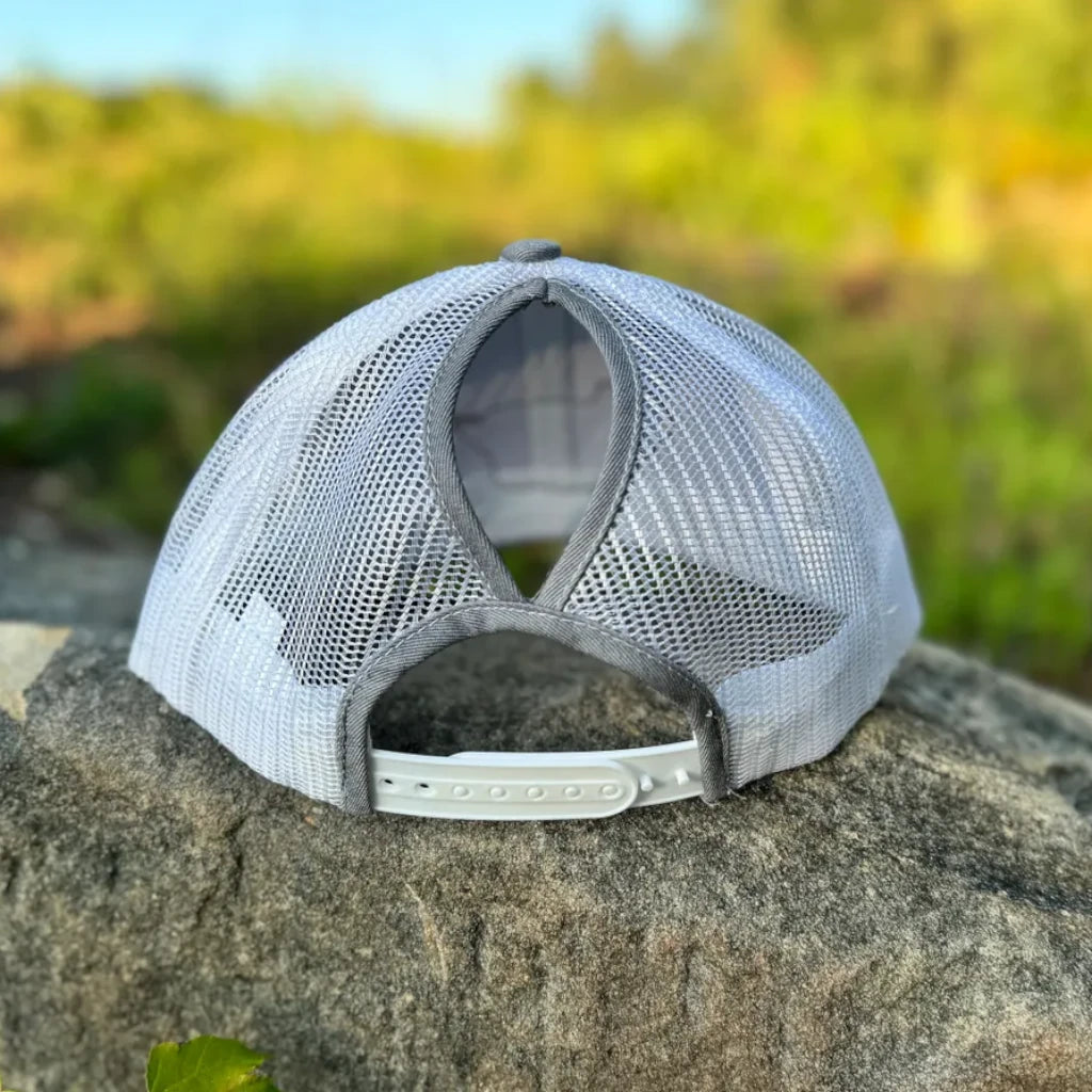 Ladies Ponytail Hat Light Gray/White Mesh