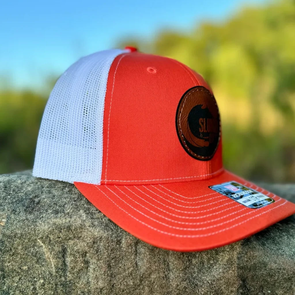 Orange/White Mesh Round Logo Hat