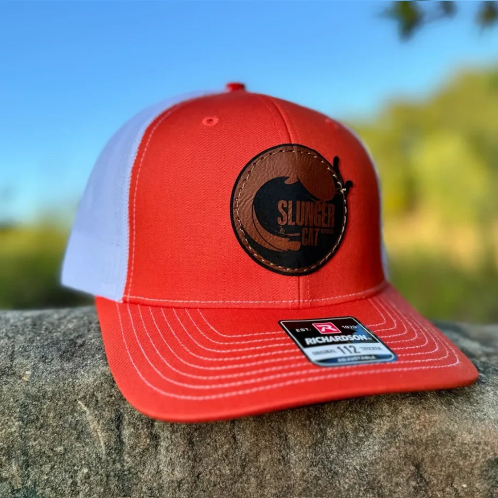 Orange/White Mesh Round Logo Hat
