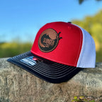 Red/White Mesh Round Logo Hat