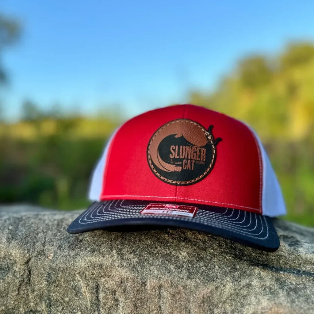 Red/White Mesh Round Logo Hat
